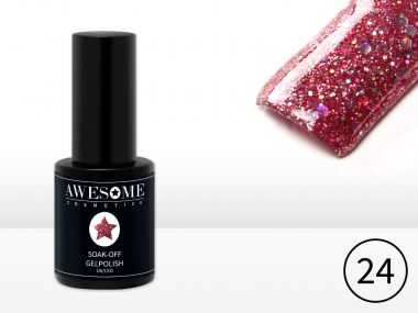 Awesome #24 Roze Rood met grove glitter